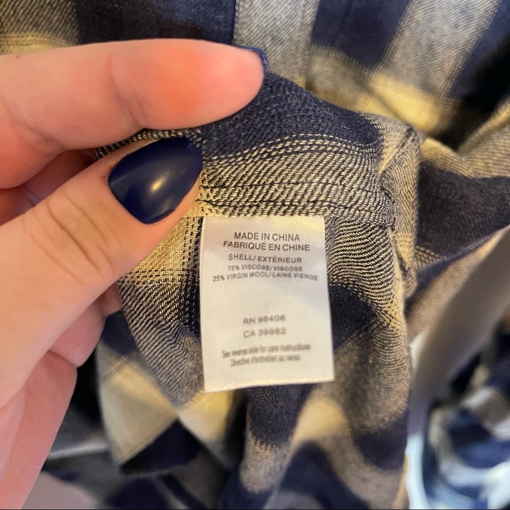 Theory Simara Wool Blend Button Up Plaid Top Size… - image 5